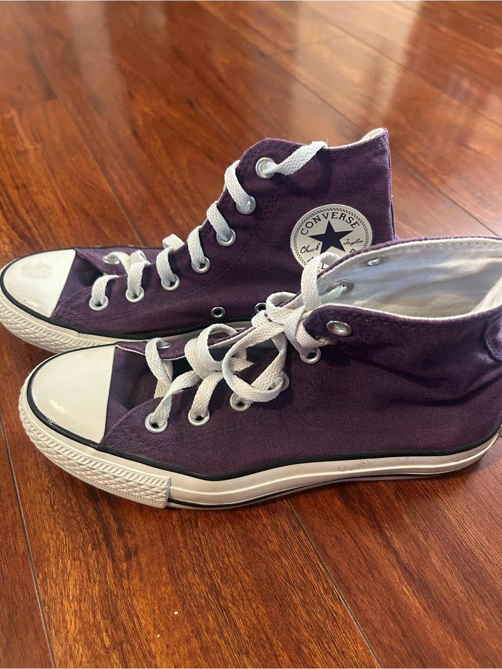 Converse Kids Purple High Top Canvas Sneakers